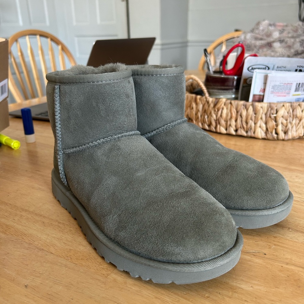 Sage Green short UGG boots